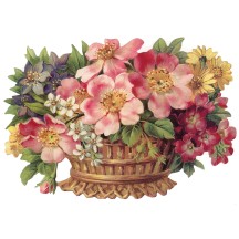 Large Flower Basket Scrap ~ Germany ~ New for 2012